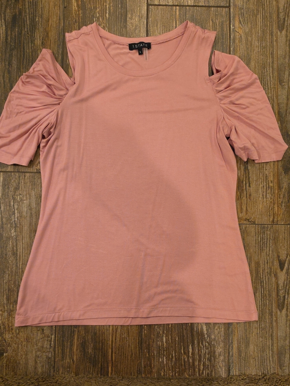 1. State Dusty Rose Cold-Shoulder Tee